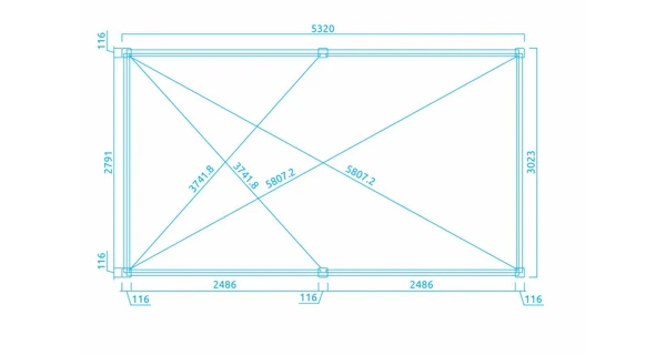 Bioklimatická pergola INTRO NEO 5,3x3 m, hliník/ocel - volně stojící