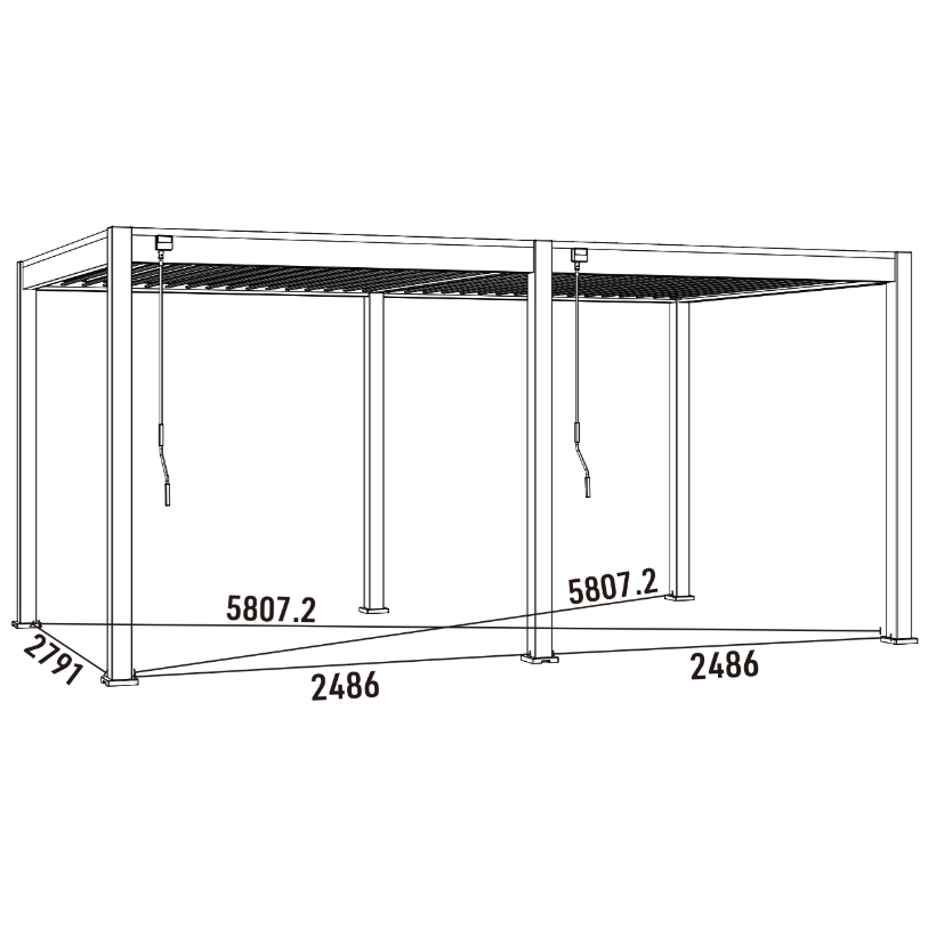 Bioklimatická pergola INTRO NEO 5,3x3 m volně stojící Rojaplast Obrázek