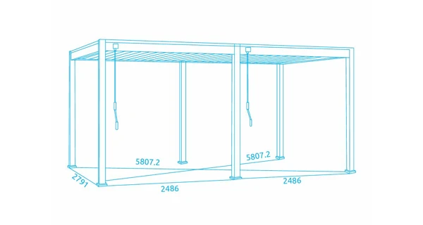 Bioklimatická pergola INTRO NEO 5,3x3 m, hliník/ocel - volně stojící
