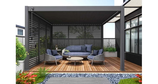 Bioklimatická pergola INTRO PLUS 4x3 m, hliník  - volně stojící