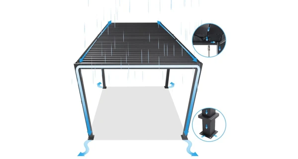Bioklimatická pergola INTRO PLUS 4x3 m, hliník  - volně stojící