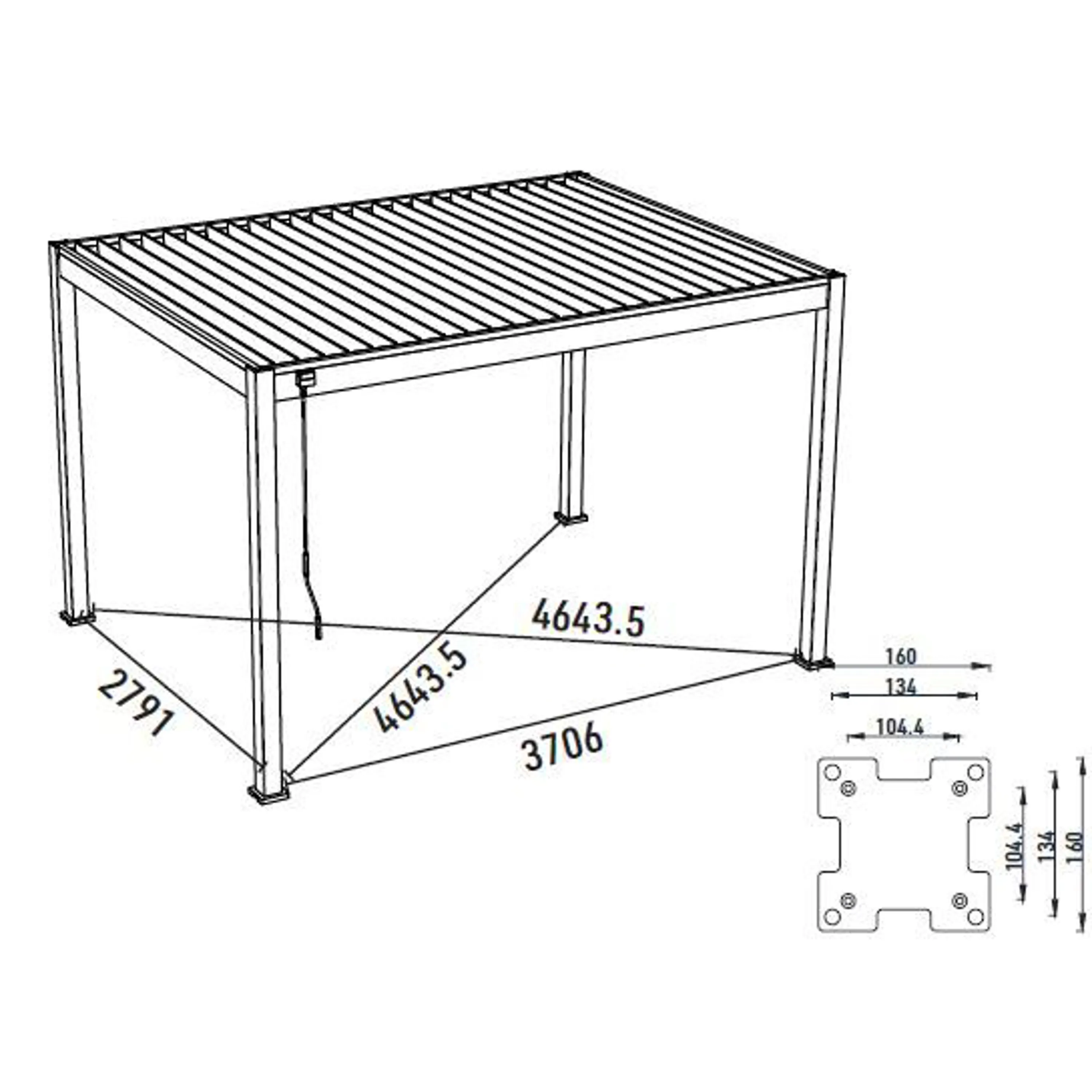 Bioklimatická pergola INTRO PLUS 4x3 m Rojaplast Obrázek