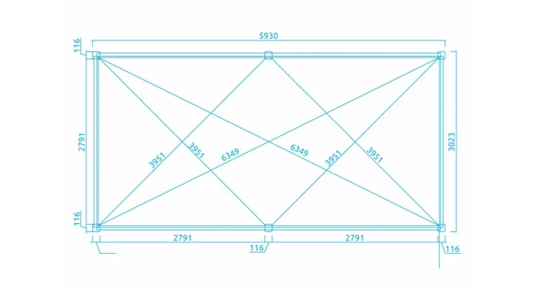 Bioklimatická pergola INTRO PLUS 6x3 m, hliník - volně stojící