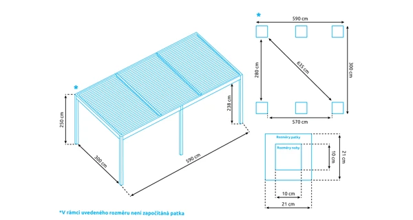 Bioklimatická pergola Marimex 3x5,9 mn