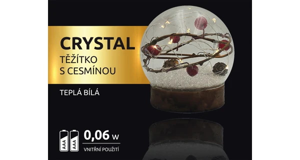 Crystal těžítko s cesmínou 10 LED