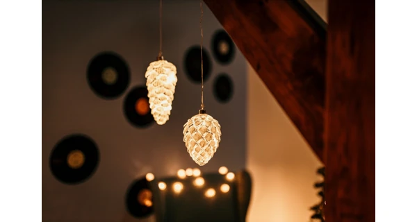 Crystal závěsná bílá šiška 10 LED