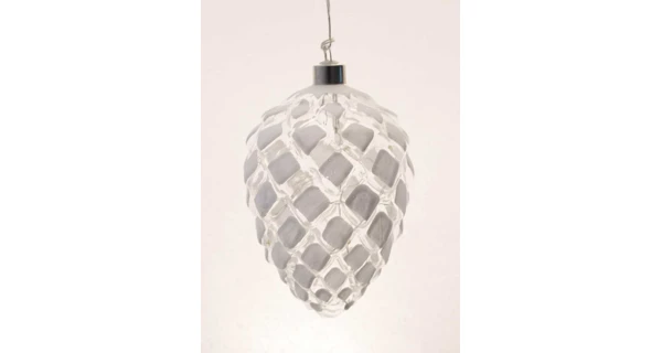 Crystal závěsná bílá šiška 10 LED