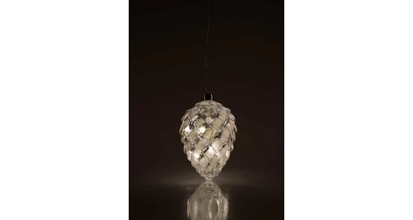 Crystal závěsná bílá šiška 10 LED