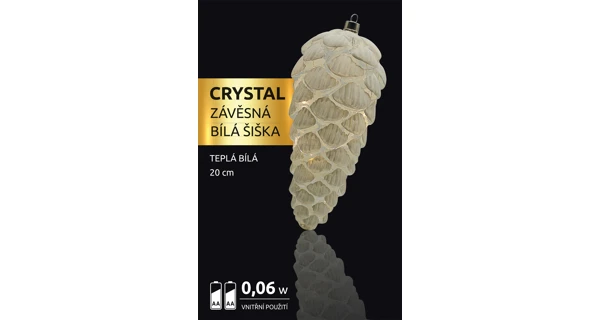 Crystal závěsná bílá šiška 12 LED
