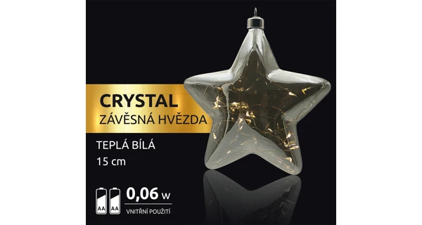 Crystal závěsná hvězda 12 LED