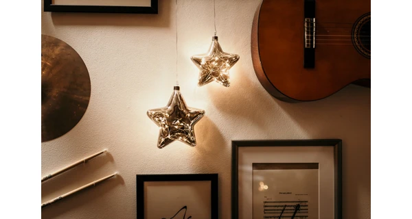 Crystal závěsná hvězda 12 LED