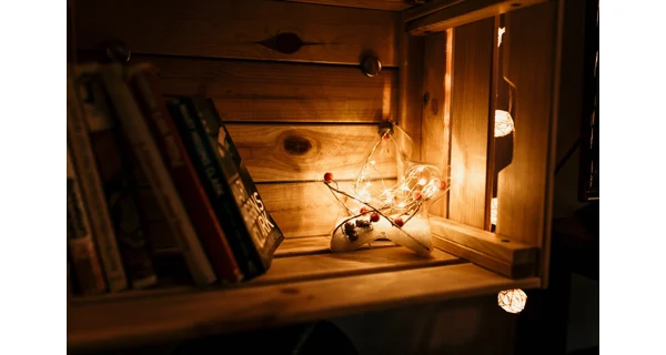 Crystal závěsná hvězda s cesmínou 15 LED