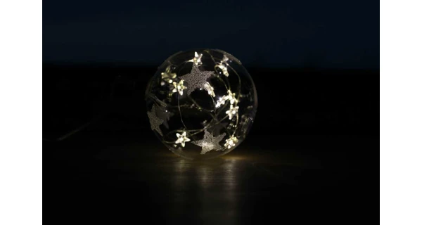 Crystal závěsná koule s hvězdami 10 LED
