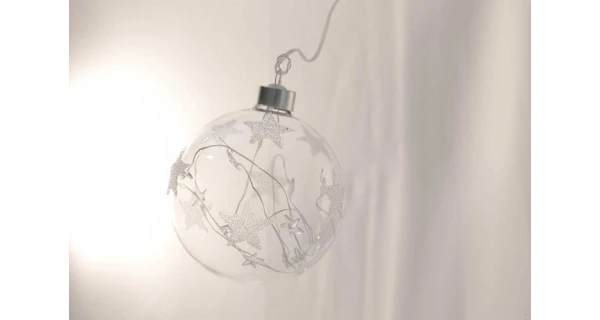 Crystal závěsná koule s hvězdami 10 LED
