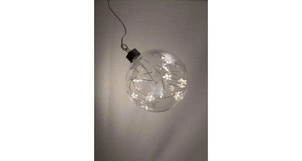 Crystal závěsná koule s hvězdami 10 LED
