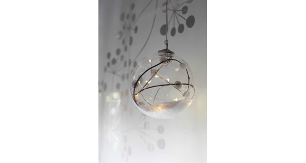 Crystal závěsná koule s větvičkou 12 LED