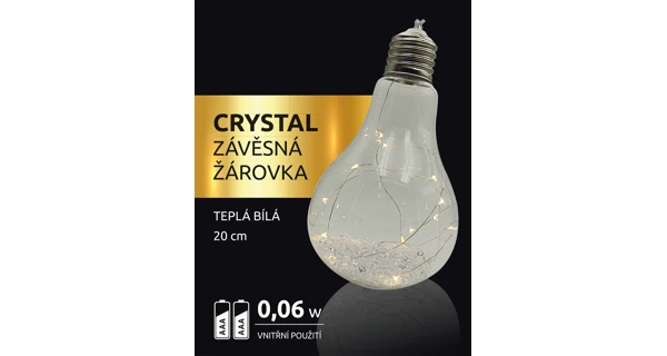 Crystal závěsná žárovka 15 LED