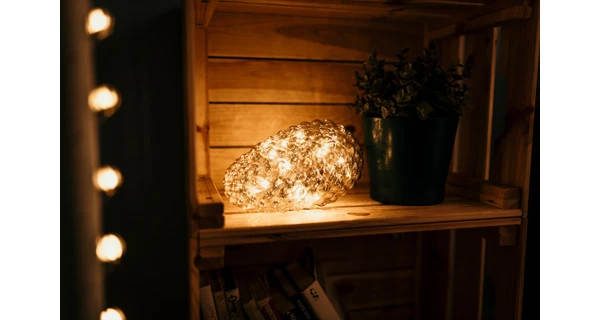 Crystal závěsná zlatá šiška 10 LED