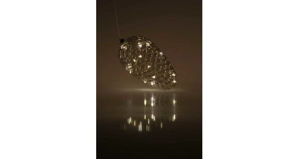 Crystal závěsná zlatá šiška 15 LED