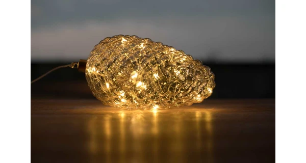 Crystal závěsná zlatá šiška 15 LED