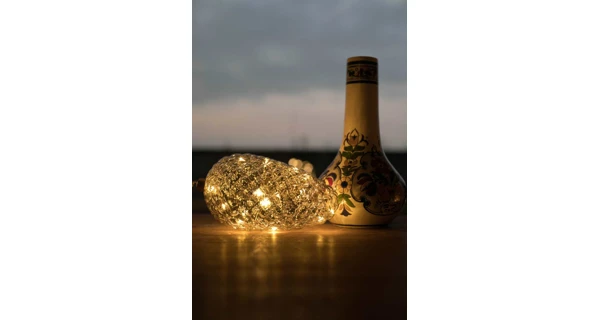 Crystal závěsná zlatá šiška 15 LED