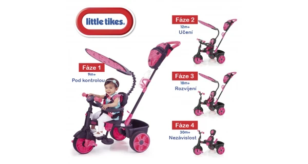 Deluxe Tříkolka 4v1 růžová