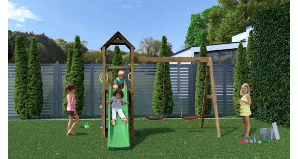 Dětské hřiště Marimex Play 006 Akát + zelená skluzavka