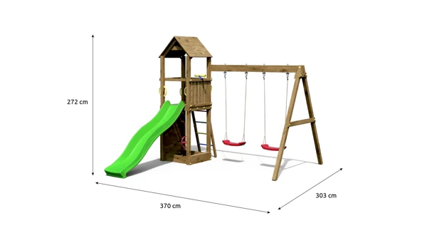 Dětské hřiště Marimex Play 006 Akát + zelená skluzavka