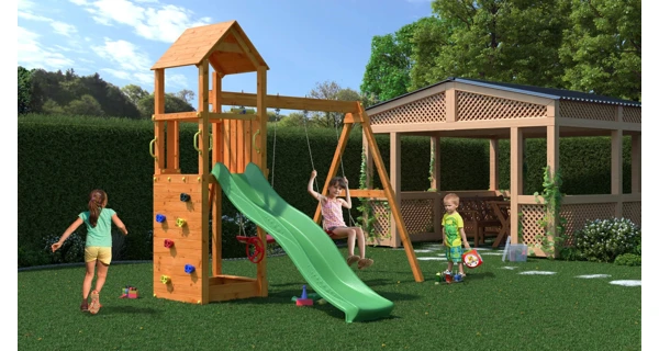 Dětské hřiště Marimex Play 006 + zelená skluzavka