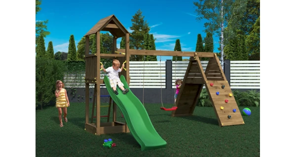 Dětské hřiště Marimex Play 018 Akát + zelená skluzavka