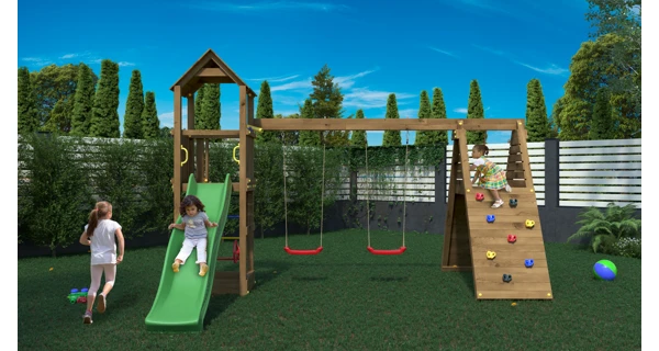 Dětské hřiště Marimex Play 018 Akát + zelená skluzavka