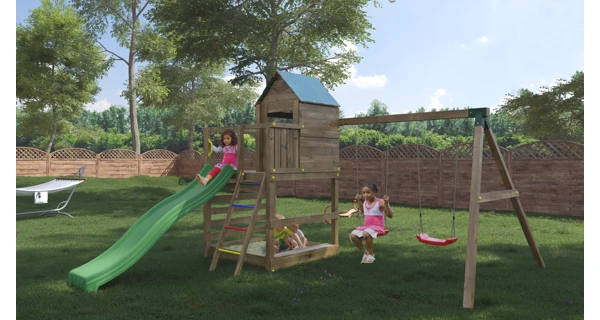 Dětské hřiště Marimex Play Basic 007 + zelená skluzavka