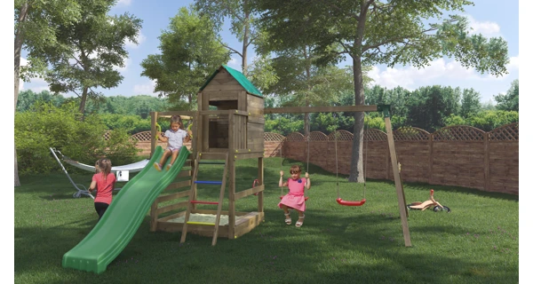 Dětské hřiště Marimex Play Basic 007 + zelená skluzavka