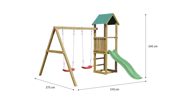 Dětské hřiště Marimex Play Basic 008 + zelená skluzavka