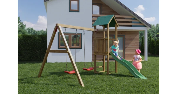 Dětské hřiště Marimex Play Basic 008 + zelená skluzavka