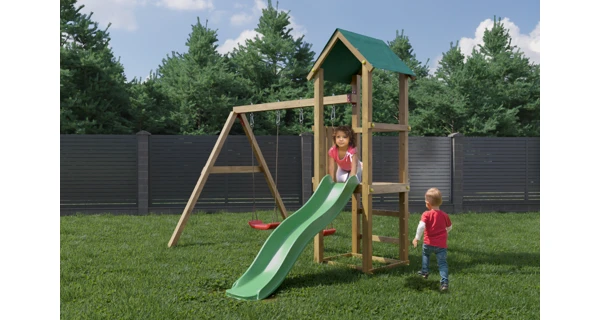 Dětské hřiště Marimex Play Basic 008 + zelená skluzavka