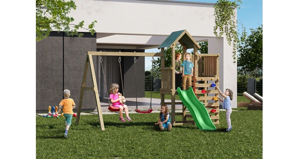 Dětské hřiště Marimex Play Basic 009 + zelená skluzavka