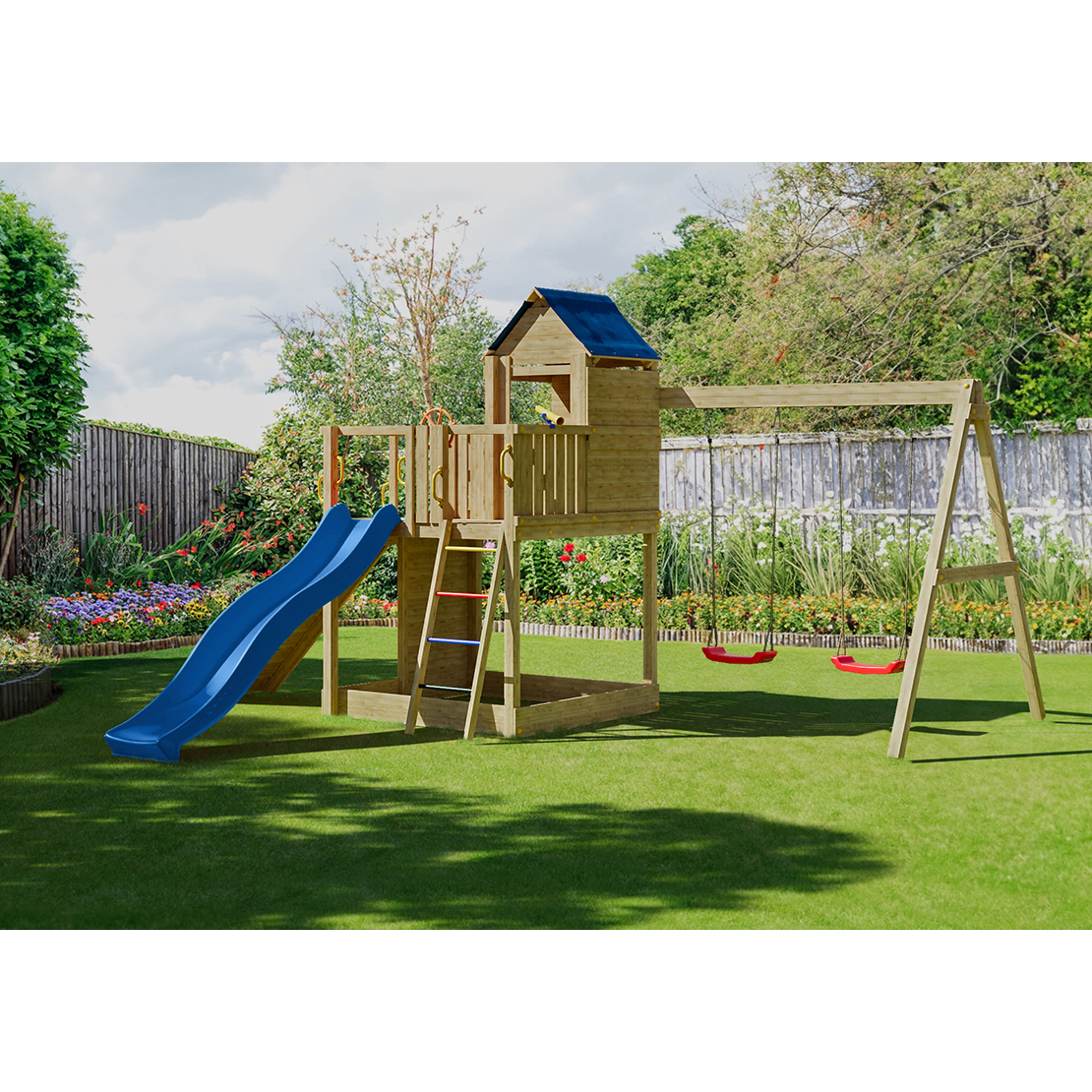 Marimex | Dětské hřiště Marimex Play Basic 014 + zelená skluzavka | 11640645 Obrázek