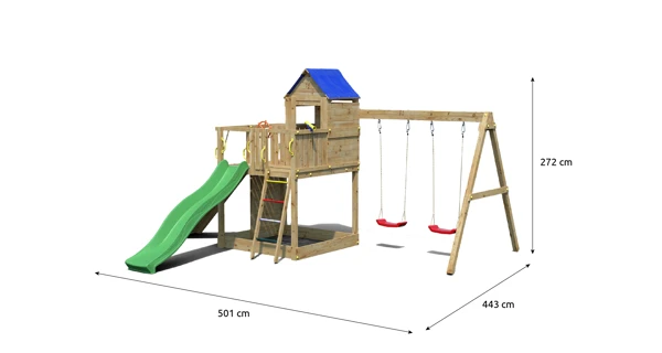 Dětské hřiště Marimex Play Basic 014 + zelená skluzavka