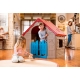 Dětský domeček Foldable Play House - červená + žlutá + světle modrá
