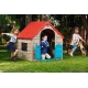 Dětský domeček Foldable Play House - červená + žlutá + světle modrá