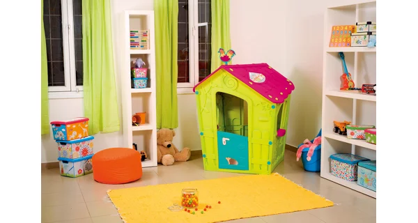 Dětský domeček Magic Play House - zelená + fialovočervená