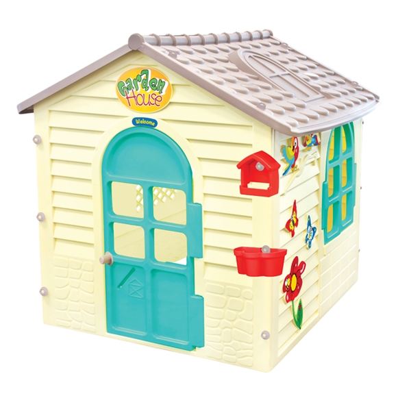 Mochtoys Domek dětský zahradní s kytičkami 120x120x120cm plast
