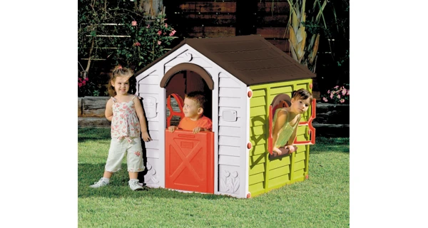 Dětský domeček Rancho Play House - hnědá + zelená