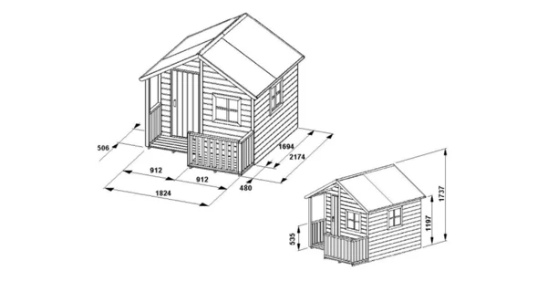 Dětský dřevěný domeček Marimex Chalupa (Poškozené prkna)