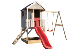 Dětský dřevěný domeček Marimex Veranda s houpačkou