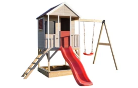 Dětský dřevěný domeček Marimex Veranda s houpačkou