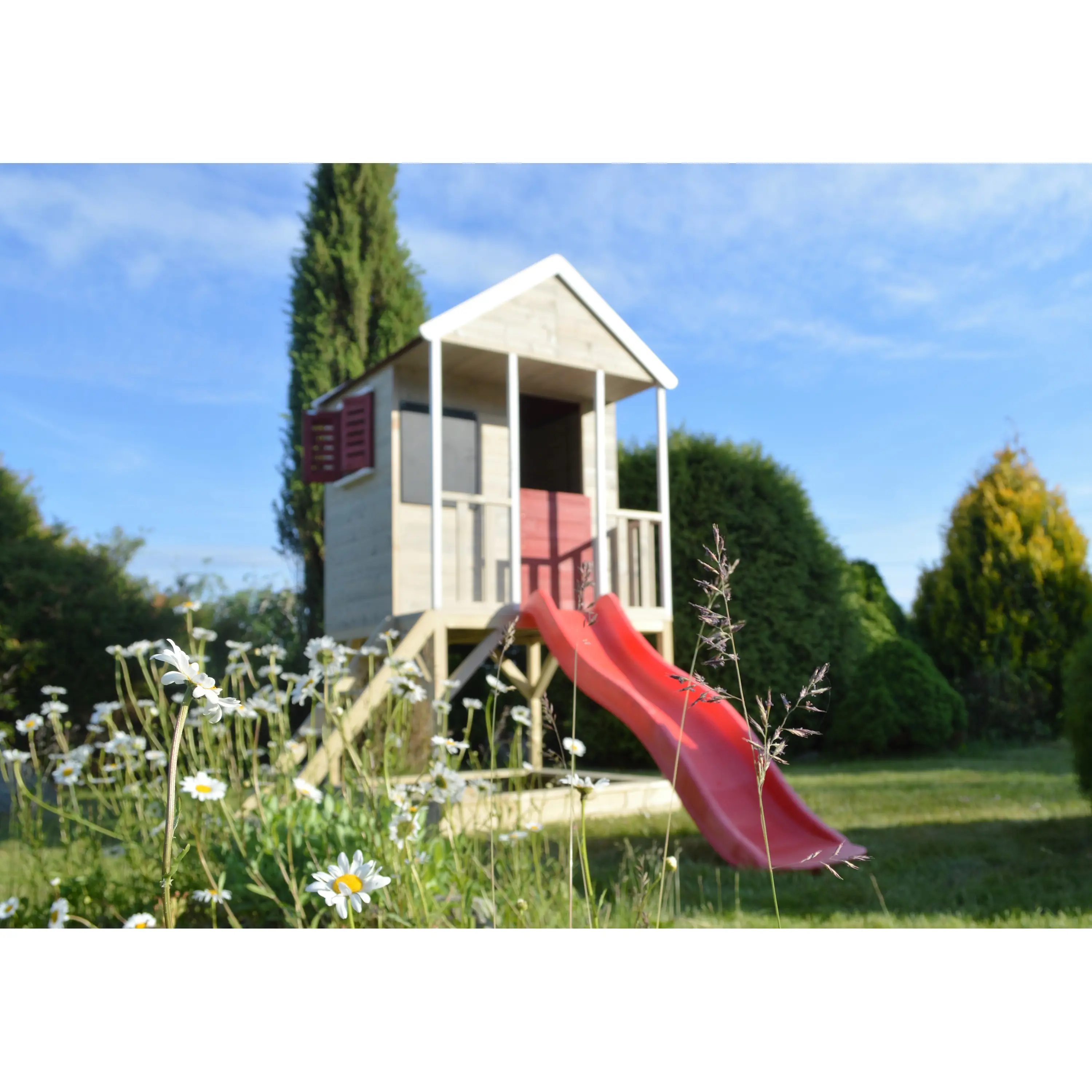 Marimex | Dětský dřevěný domeček Veranda se skluzavkou | 11640361 Obrázek