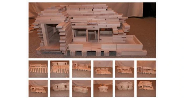 Dřevěná stavebnice - 128 ks