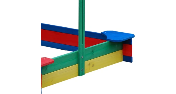 Dřevěné barevné pískoviště se stříškou